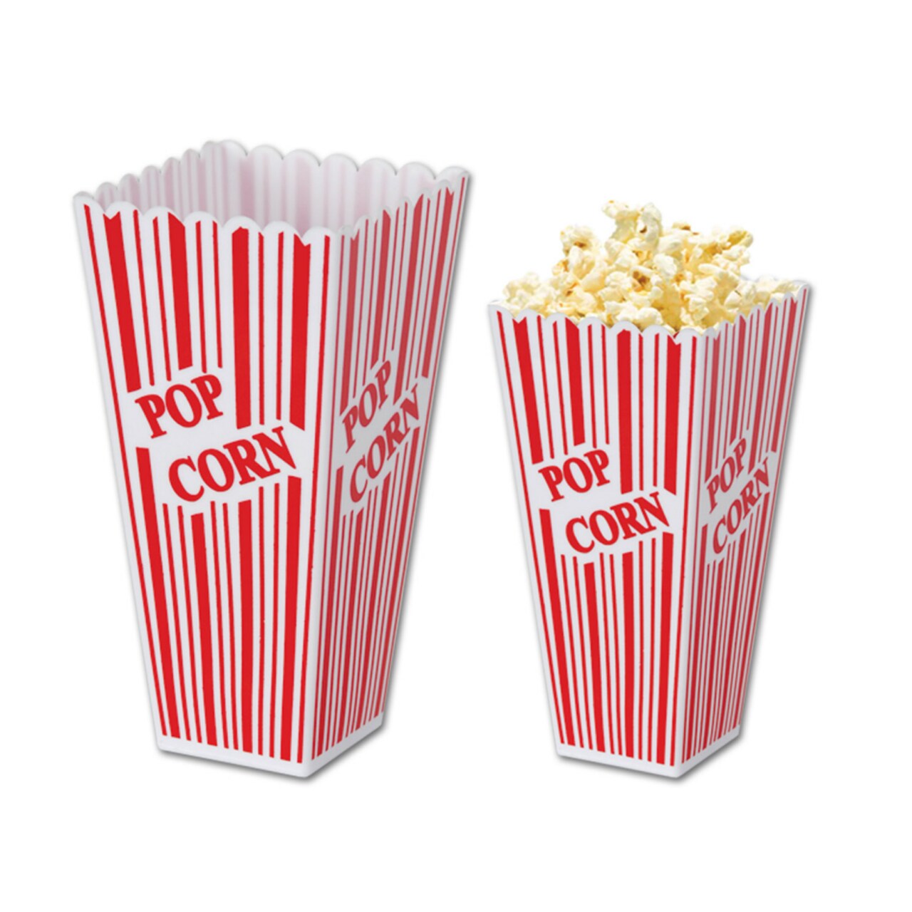 Party Central Pack of 6 Circus Theme Movie Night Party Plastic Popcorn Treat Boxes 7.75"